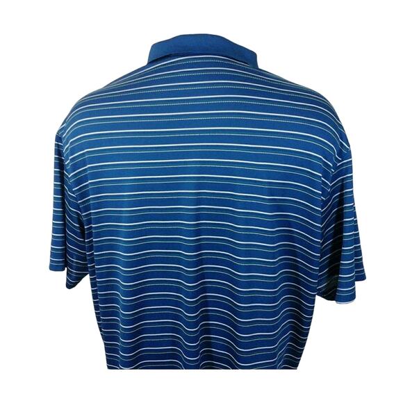 Nike Golf Fit Dry Blue Striped 3 Button Polo Shirt size XL 112820-0473 - Picture 4 of 6